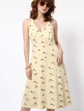 butter yellow cotton dress Embroidered Midi in Color:Bright Red VENDOR COLOR-LIMONCELLO Jersey Dress Talbots Wrap elastic waistband models are